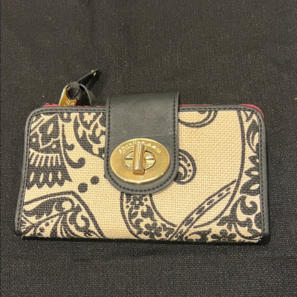 Spartina Stylish Gold Pink, and Beige Wallet Clutch